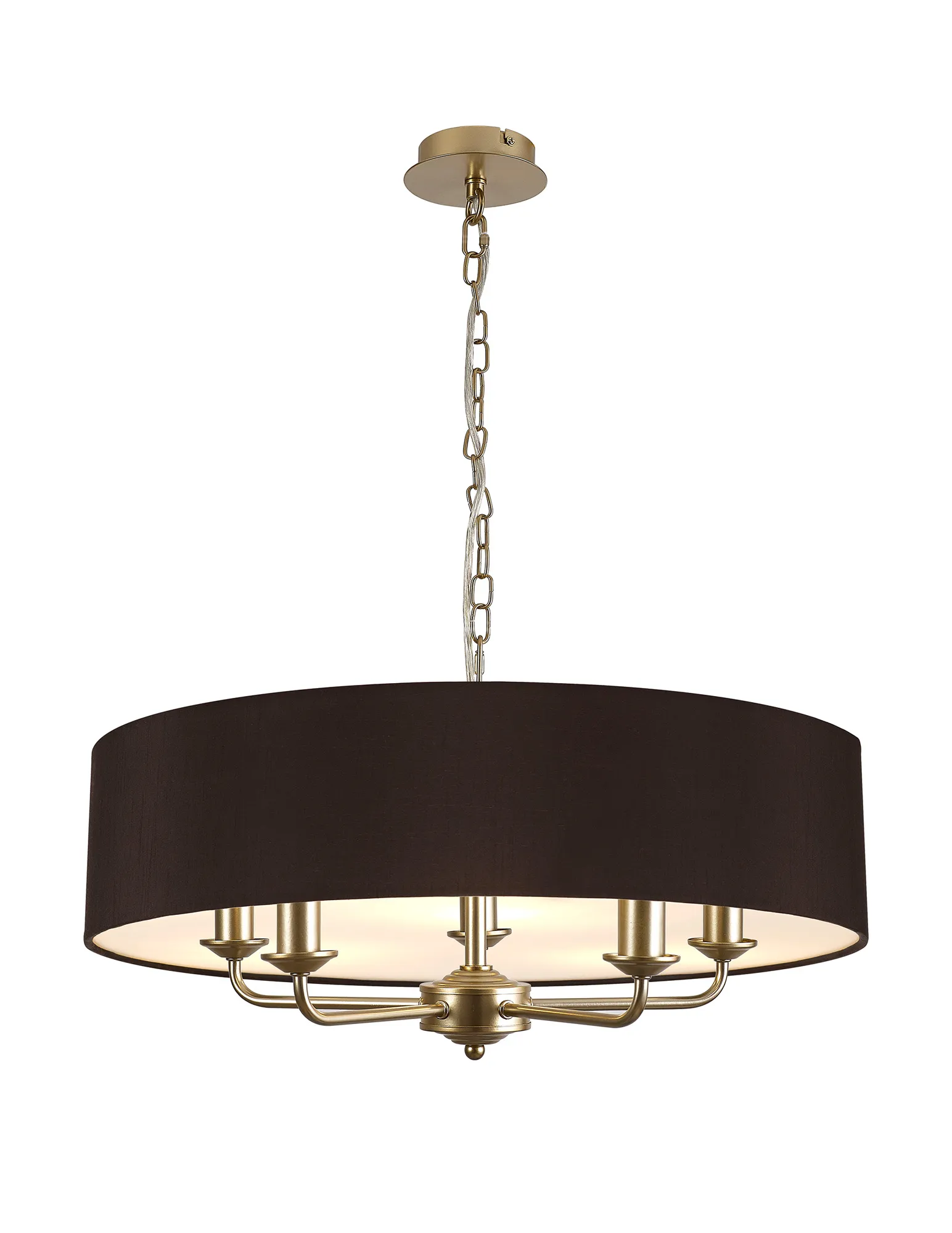 Banyan 60cm 5 Light Pendant Champagne Gold; Black